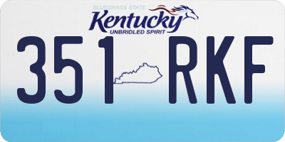 KY license plate 351RKF