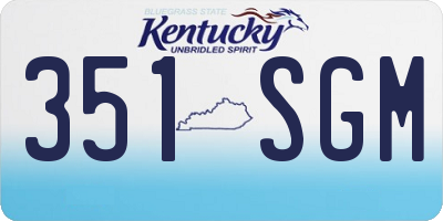 KY license plate 351SGM