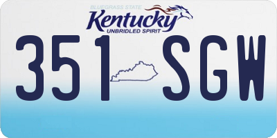 KY license plate 351SGW