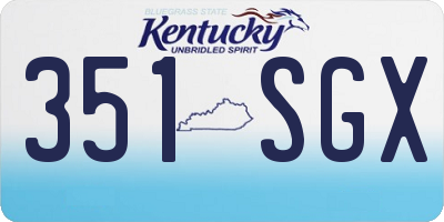 KY license plate 351SGX