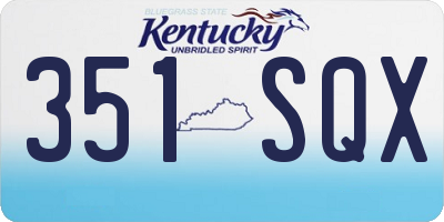 KY license plate 351SQX