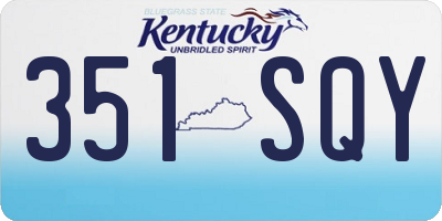 KY license plate 351SQY