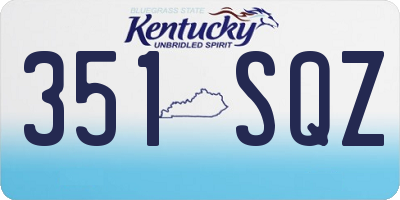 KY license plate 351SQZ