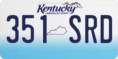 KY license plate 351SRD