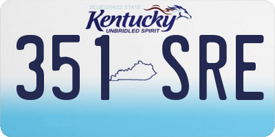 KY license plate 351SRE
