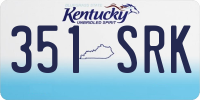 KY license plate 351SRK