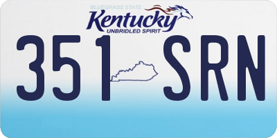 KY license plate 351SRN