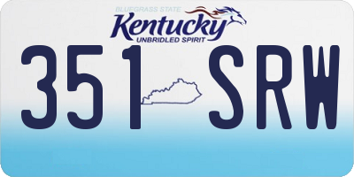 KY license plate 351SRW