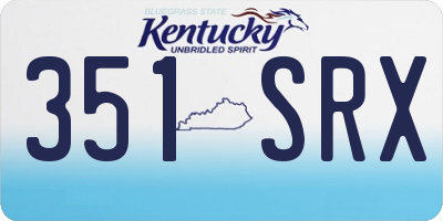 KY license plate 351SRX