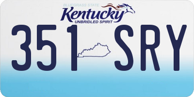 KY license plate 351SRY