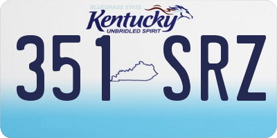 KY license plate 351SRZ