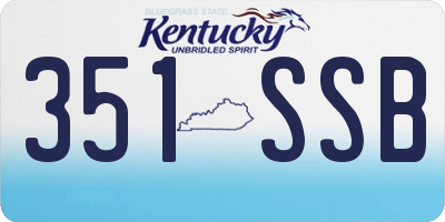KY license plate 351SSB