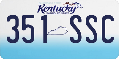 KY license plate 351SSC