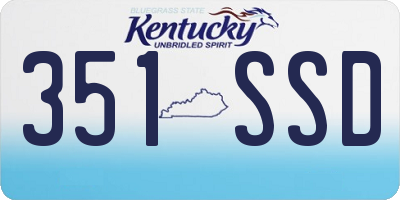 KY license plate 351SSD