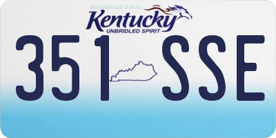 KY license plate 351SSE