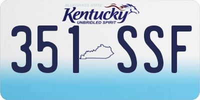 KY license plate 351SSF