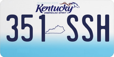 KY license plate 351SSH