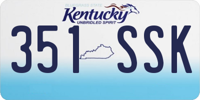 KY license plate 351SSK