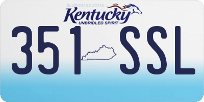 KY license plate 351SSL