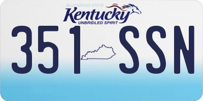 KY license plate 351SSN