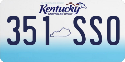 KY license plate 351SSO