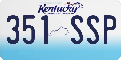 KY license plate 351SSP