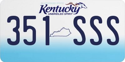 KY license plate 351SSS