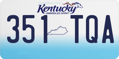KY license plate 351TQA