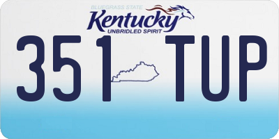 KY license plate 351TUP