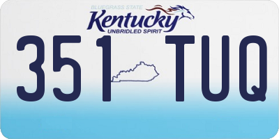 KY license plate 351TUQ