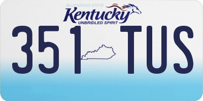 KY license plate 351TUS
