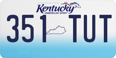 KY license plate 351TUT