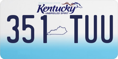 KY license plate 351TUU