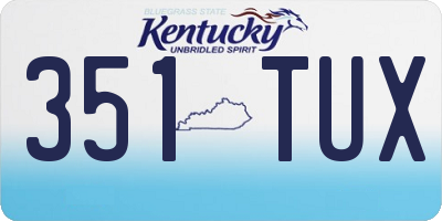 KY license plate 351TUX
