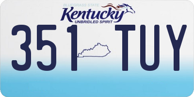 KY license plate 351TUY