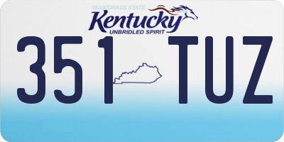 KY license plate 351TUZ