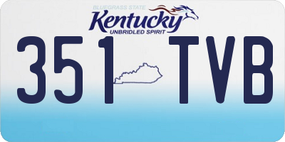 KY license plate 351TVB