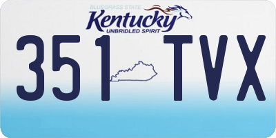 KY license plate 351TVX