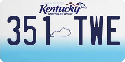 KY license plate 351TWE