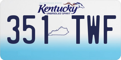 KY license plate 351TWF