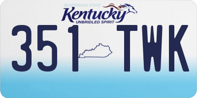 KY license plate 351TWK