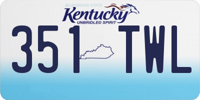 KY license plate 351TWL