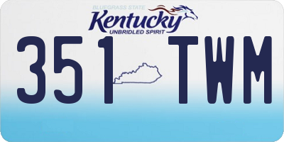 KY license plate 351TWM