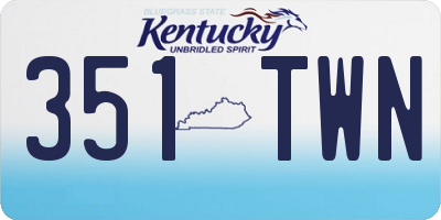 KY license plate 351TWN