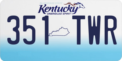 KY license plate 351TWR