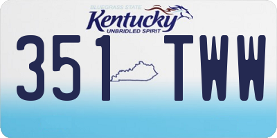 KY license plate 351TWW