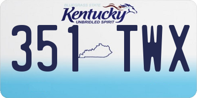 KY license plate 351TWX