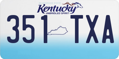 KY license plate 351TXA