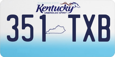 KY license plate 351TXB