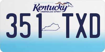 KY license plate 351TXD